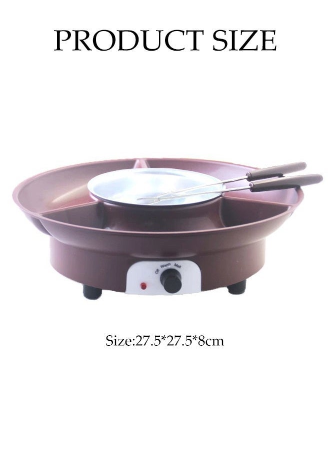 DUNISO Electric Fondue Pot Set, Chocolate Fondue Kit, Temperature Control, Detachable Serving Trays and 2 Roasting Forks, Unique Housewarming Gift Set - Image 2